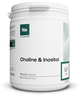 Mix Choline & Inositol - 120 Gélules • Brûleur de Graisse • Fat Burner • Idéal en Sèche • Sans Gluten ni OGM • Fitness & Musculation • Vegan | Nutrielement