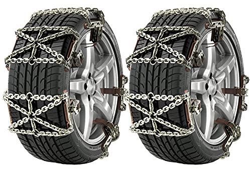 Schneekette Auto Universal, Fett Dicker Anti Rutsch Design Ketten Einfache Montage für Fahrzeug Auto, Anfahrhilfe Schnee Kette Rad Schneekette Winter Gurt, Manganstahl Kette (10Pcs 215mm-285mm L)