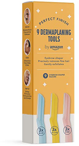 by Amazon Damen Augenbrauen Rasierer, Gesichtshaarentferner und trimmer, Peeling-Dermaplaning Gerät, Mehrfarbig, 9er-Pack
