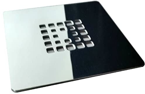 Rejilla cuadrada de 15 X 15 cm en acero inoxidable para platos de ducha de resina,pizarra,mármol,piedra