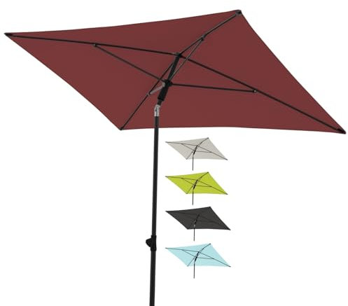 derby Balkonschirm 180 x 120 cm in Bordeaux I Rechteckiger Sonnenschirm für Balkon & Terrasse I Balkonsonnenschirm mit Schieber zum Öffnen I Höhenverstellbar I Gartenschirm kippbar