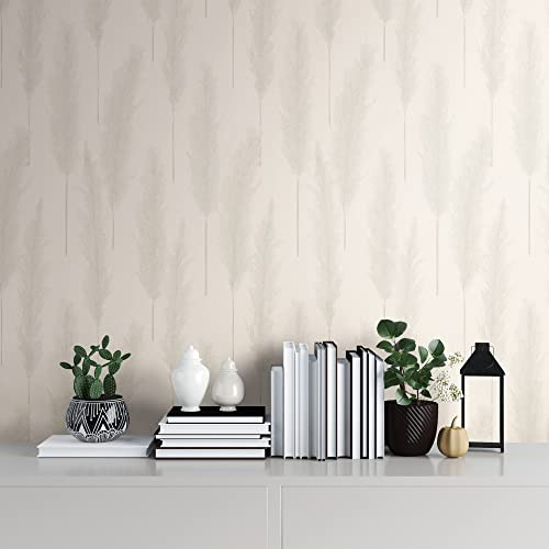 A.S. Création Hygge 386311 Papier peint intissé Herbe de la pampa Gris clair crème 10,05 x 0,53 m Fabriqué en Allemagne