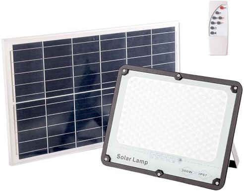 Proyector LED Solar 300W Panel Solar/Batería [WR-MTX-300W-CW] | Greenice