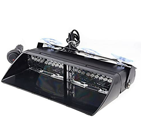PNNNU 16LED Luci della Polizia Luce Stroboscopica A LED 16W Lampade di Segnalazione di Emergenza Lampeggiante Luce di Avvertimento del Parabrezza,White Blue