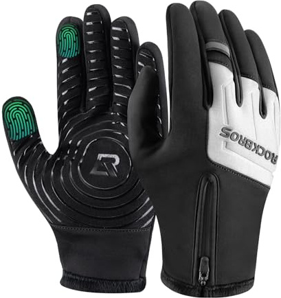 ROCKBROS Fahrradhandschuhe Herren Damen Touchscreen Winterhandschuhe Warme Sport Outdoor Winddichte rutschfeste Laufhandschuhe für Fahrrad Skifahren Wandern Laufen MTB Handschuhe