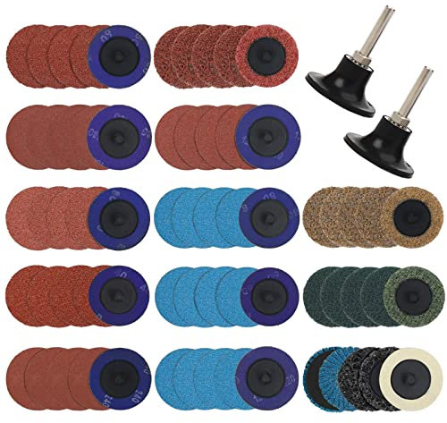 101-teiliges Schnellwechsel-Schleifscheiben-Set, 2-Zoll-Scheiben Mit Halter, Oberflächenkonditionierungsscheibe Für Stabschleifer, Oberflächenrost, Lackentferner