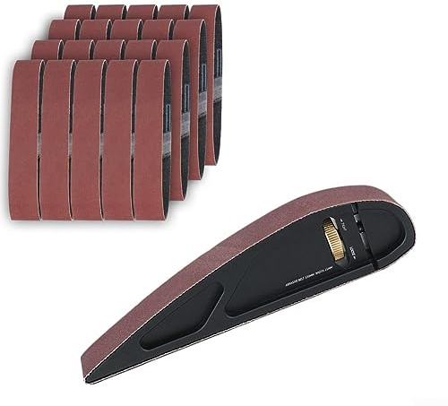 ARMYJY Sandpaper Holder,Portable Adjustable Sandpaper Holder,Handmade Sandpaper Sanding Block Flat Sanding Discs Holder(20pcs Grit 600)