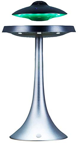 Altoparlante a levitazione magnetica con ricarica wireless, altoparlante Bluetooth 5 W, lampada a LED, rotazione a 360°, design UFO per una migliore esperienza audio