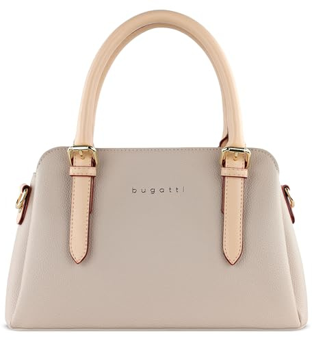 bugatti Ella Bolso de Mano Pequeño, Bolso Bowling Mujer Bandolera - Beis
