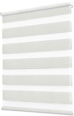 Doppelrollo Klemmfix ohne Bohren - 55 x 110 cm,Natur lichtdurchlässig & Blickdicht - Duo Klemmrollos für Fenster ohne Bohren - Stoffbreite 51 cm