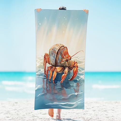 177 Duschtücher Niedliche Meereskrabbe, Badehandtuch Mikrofaser Schwimmbadtuch Tragbares Reisetuch Für Spa Pool Strand 80X130Cm