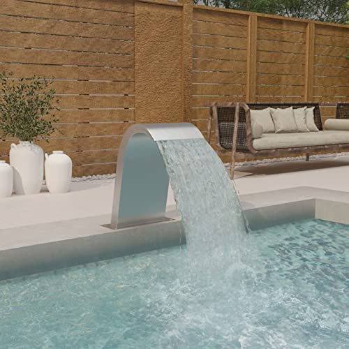 LAPOOH Pool-Wasserfall, Brunnen Garten Wasserfall, Schwalldusche Pool, Poolwasserfall, Pool Zubehör Wasserfall, Wasserfall- & Bachlaufsets, 50x30x60 cm Edelstahl 304