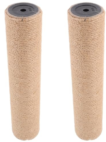Toddmomy Cat Scratching Post Replacement Pole 2 Pack Natural Jute Rope Cat Scratcher Accessories Replacement Posts for Tree Indoor Climbing Scratching and Play