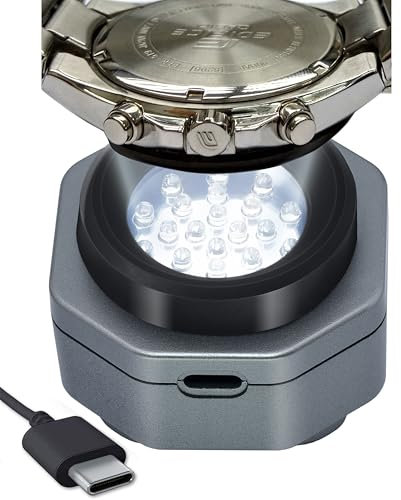 CoolFire - Caricatore rapido per orologio solare senza raggi UV di tipo C per tutti gli orologi Eco Solar da uomo, caricabatterie portatile Reloj Hombre. per tutti i tipi di orologi eco solar