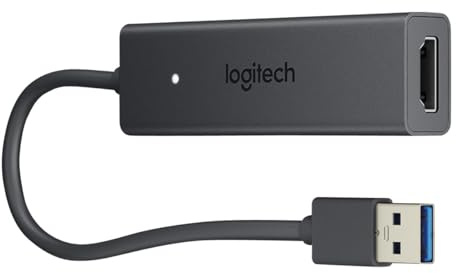 Logitech 939-001553 Screen Share Device für Videokonferenzsystem, HD Video+Audio, HDMI, USB, Skype for Business, Bluejeans, Fuze, Zoom, Teams, Starleaf, Vidyo, Laptop/PC/Mac – Schwarz (erneuert)