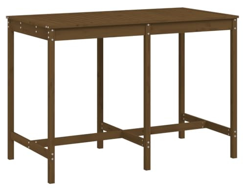 Homvdxl Garten-Esstisch, 159,5 x 82,5 cm, Holz-Bartisch, einfacher Terrassentisch, Outdoor-Esstisch für Hinterhof, Garten, Rasen (Honigbraun)