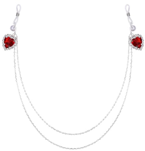 JewelryWe Brustwarzenpiercing Nippelringe mit Halskette Damen Fake Nippelpiercing Nippelklemmen mit Rot Herz Quasten Kette Einstellbar Non Piercing Nippel Ring Sexy Körper Piercing Schmuck
