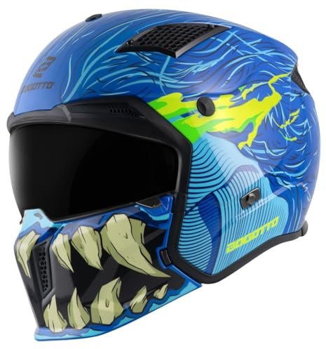 Bogotto Radic Bestia 22.06 Helm, blau/schwarz/gelb, XL