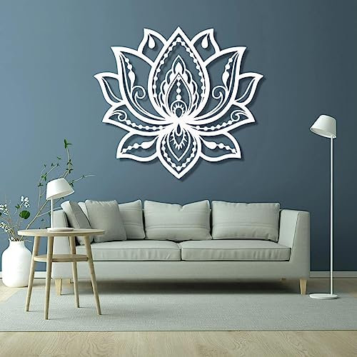 Metallwandkunst mit Lotusblüte, Mandala-Wandkunst, Lotus-Metallwand, ausgehöhlte Lotusblumen-Wandschilder, einzigartige Lotusblumen-Wand-Kunstwerke, Metallblumen-Wandde