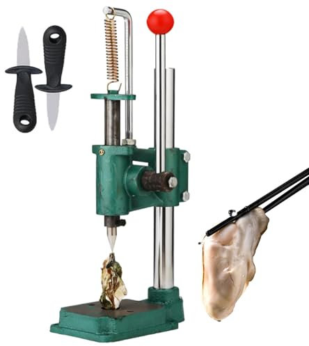 Austernöffner-Werkzeugset – Hubeinstellung, Robuster Schalenöffner Mit 2 Austernmessern, Arbeitssparender Griff/Gusssockel, Maschinendruck ≤ 150 Kg