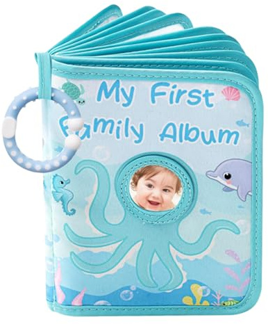 Album Fotografico Per Bambini, Libro delle Foto per Bambini, Album con Copertina Morbida a Tema Polpo per Foto 10x15 cm - Regalo per Bambini Ragazza Nonni Genitori Casa