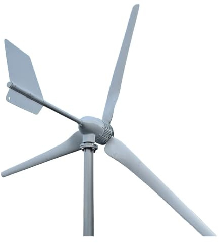 Generador de turbina eólica, Generador de turbina eólica horizontal de 3 aspas, 3000 W, 24 V, 48 V, 96 V, con controlador de cargador MPPT e inversor fuera de la red Para autocaravanas y hogar(48V)