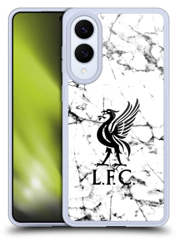 Head Case Designs Offizielle Liverpool Football Club Liver Bird Schwarz Marmor Gel Handyhülle Hülle [Militärischer Schutzgrad] Kompatibel mit Samsung Galaxy S25 Edge