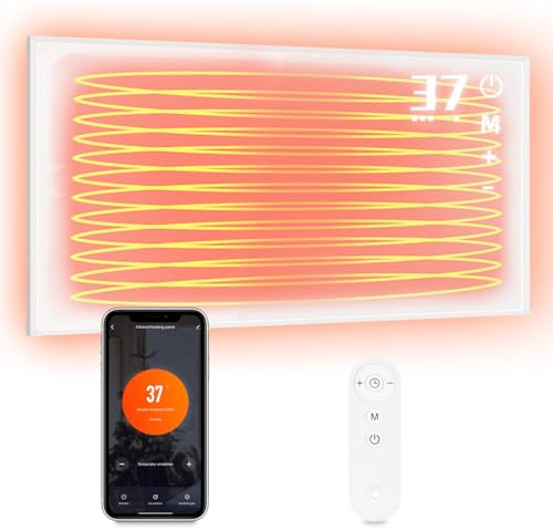 Mursche Infrarotheizung energiesparend infrarot Wandheizung - Elektroheizung Wand und Deckenmontage 600W Heizkörper elektrische Heizgerät mit Fernbedienung APP Control DeckenHeizung Elektroheizkörper