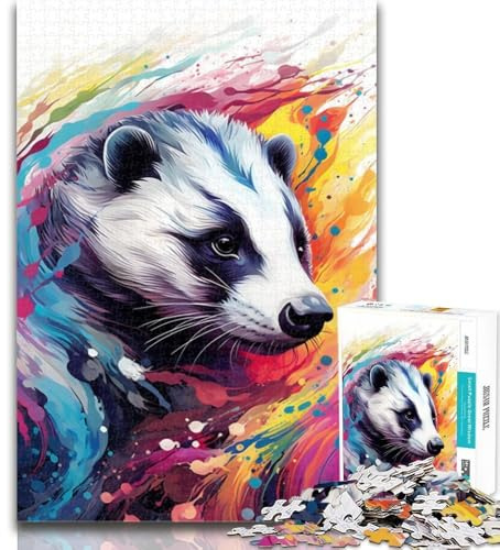 Puzzle da 1000 pezzi per adulti Animali Tasso del miele 1000 pezzi per adulti, giochi educativi per famiglie Decorazione per la casa Regalo 26x38cm