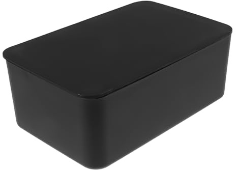 Feuchttücherbox mit Deckel, Tragbarer Spender aus Kunststoff | Zuhause und Reise, Wasserabweisend und Fleckenresistent, Moderne Minimalistische Optik, Schwarz