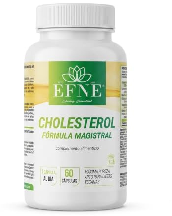 EFNE CHOLESTEROL – For.Vegana para la Circulación y Bienestar Cardiovascular | Con Hidroxitirosol de Oliva, Ajo, Guggul, Arroz Rojo (2,96 mg Monacolina K), Policosanol y Coenzima Q10 | 60 Capsulas