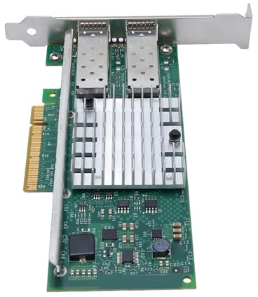 XUXHOU Tarjeta de Red y SFP de 10GB, Tarjeta de Red de Servidor SFP+ de Puerto Dual PCB, Adaptador Ethernet de 10Gbps con Chip 82599 para X520-DA2