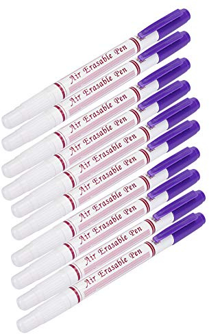 Riuulity Bolígrafo Borrable con Agua de Doble Cabezal, Marcador para Tela con Punta de Fibra Soluble en Agua para Ropa, Zapatos, Sastrería de Cuero (PURPLE)