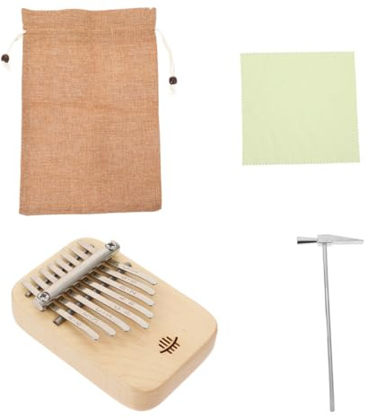 Amosfun Piano Instrumento Musical Natural de Portátil de Kalimba 8 Teclas de Acero Inoxidable y Cuerpo de Arce Adecuado para Principiantes y Uso al Aire Libre