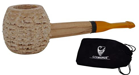 Original Corncob Pipe, Short Apple, droite – Pipe à tabac avec sac, Sailor
