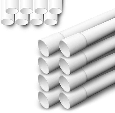 ARLI Installationsrohr M16 gemufft – 18m Kabelrohr starr PVC schwer entflammbar – Rohr 16mm für Aufputzinstallation Weiss