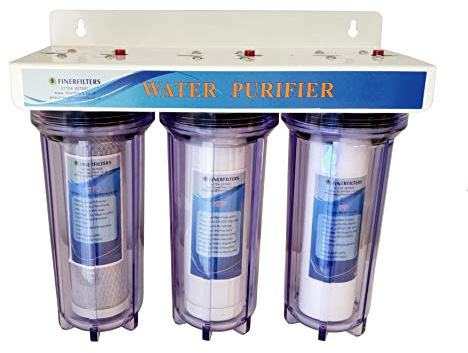 Finerfilters Système de filtre à eau 25,4 cm à 3 étapes avec réduction des métaux lourds HMA - raccords de type Hozelock