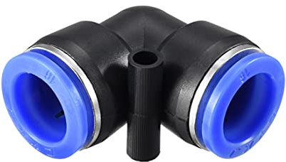 sourcing map 10 Stück Pneumatische Luft Verschlussfitting Ellbogen 16 mm | Rohrverschraubung Rohr Außerdurchm. Blau Kunststoff