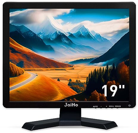 JaiHo 19 Zoll PC Monitor, Desktop Computer Monitor, 4:3 LCD Bildschirm 1280x1024 mit HDMI/VGA/BNC/USB Schnittstellen, Eingebaute Lautsprecher PC Bildschirm, VESA 75x75