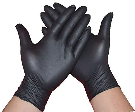 Schwarze Nitril-Einweghandschuhe Nitrilkautschuk Experimentelle Latex Lebensmittel Haushalt Reinigung Antistatische Handschuhe 100 Stück, S, 1
