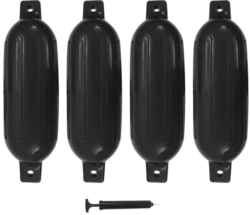 vidaXL Bootsfender 4 Stk. Schwarz Ø 16x58 cm PVC