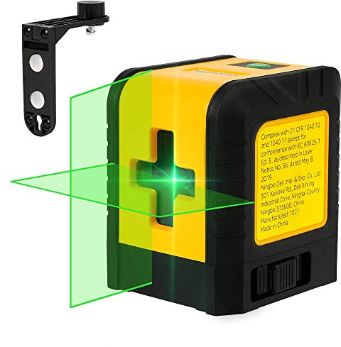 Amazon Basics Horizontal/Vertical and Cross-Line Class II 18-metre Laser Level, Yellow/Black