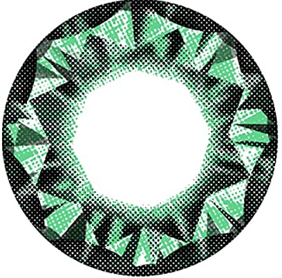 Matlens Pro Trend Lentilles de contact colorées sans correction Diamond Vert Big Eyes Manga WP-B33 2 lentilles, 1 récipient pour lentilles de contact, 1 produit d'entretien 50 ml