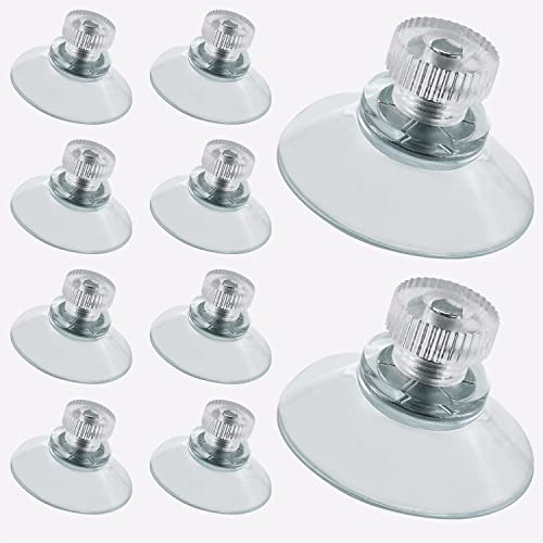 JianLing 10 ventosas de PVC de 1.1 pulgadas con ventosa de vidrio con rosca transparente, ganchos de tornillo para cocina, baño, ventana, pared, coche