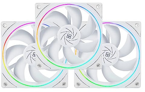 Thermalright TL-S12W CPU Fan 120mm Case Cooler Fan Comes with ARGB Lighting Effect,PC PWM Silent Computer Fan with 1500RPM Speed, CPU Cooling Fan White（3-Pack）