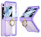 FODDOM for Samsung Galaxy Z Flip 5 Case Clear Hinge Protection with Ring [Never Yellow ], Built-in Screen Protector, Slim Thin Fit Transparent Soft All-Inclusive Shockproof Phone Case Cover (Purple)