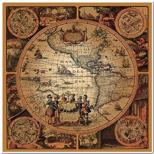 Puzzles 1000 Antike Weltkarte, Globus 75 * 50Cm