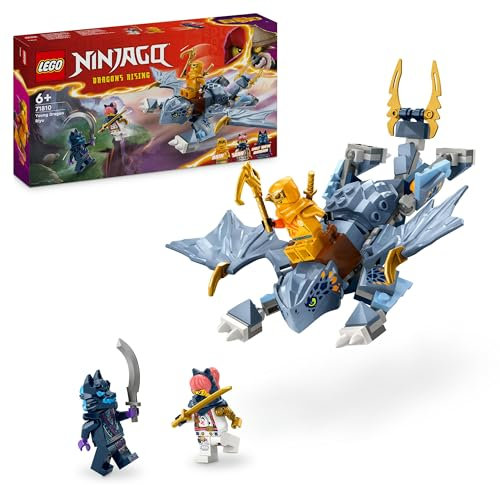 LEGO NINJAGO Young Dragon Riyu Toy, Dragons Rising Playset for 6 Plus Year Old Boys, Girls & Kids, Includes 3 Ninja Character Minifigures with Sword Accessories for Independent Play, Gift Idea 71810