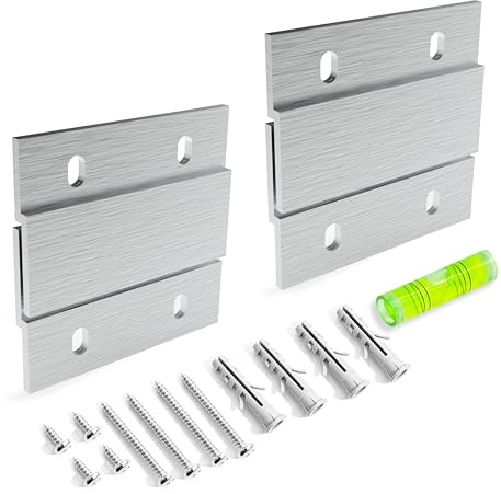 Französische Klammeraufhänger-Set, 5,1 cm, 2 Paar, 13,6 kg Z, zum Aufhängen, schwerer Bilderrahmen, Wandmontage, Aluminium-Hardware, Haken, Trockenbau-Clips, große Leinwand, Malerei, Kopfteil,