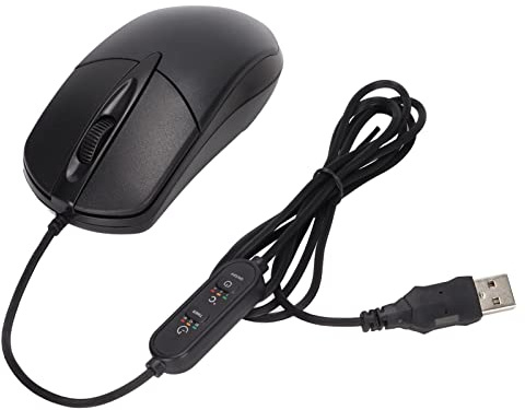 Cryfokt Ergonomische kabelgebundene beheizte Maus, 3 Stufen einstellbare Timing-Maus, konstanter Temperaturwärmer, hochempfindlicher Infrarot-Sensor, Computerzubehör